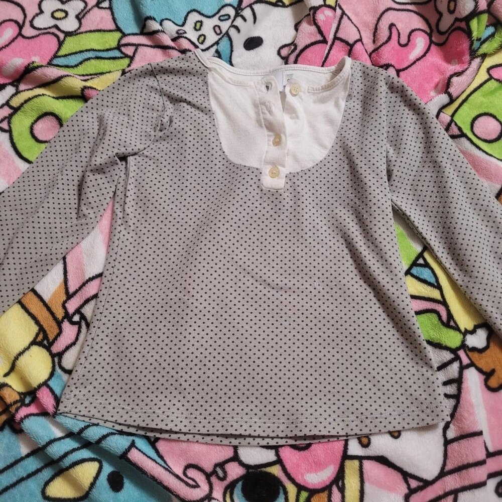 Felix For Babies Size 6 Kids Grey and Black Polka Dot